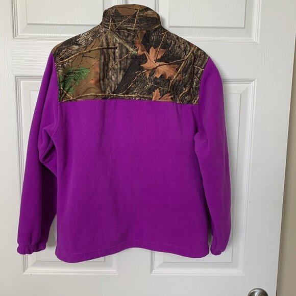 Trail Crest Women’s XS Fleece Jacket Camo Purple Pockets Full Zip - Picture 5 of 7